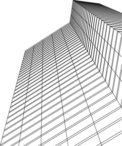 Linhas Abstratas Desenho Conceito Arte Arquitetônica Formas Geométricas Mínimas — Vetor de Stock