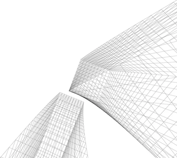 Linhas Abstratas Desenho Conceito Arte Arquitetônica Formas Geométricas Mínimas —  Vetores de Stock