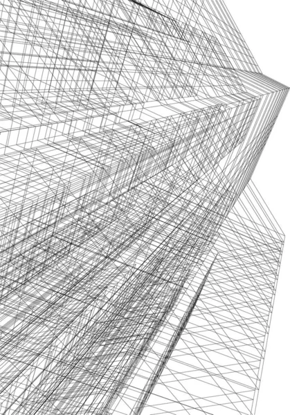 Líneas Abstractas Dibujo Concepto Arte Arquitectónico Formas Geométricas Mínimas — Vector de stock