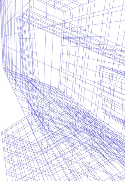 Líneas Abstractas Dibujo Concepto Arte Arquitectónico Formas Geométricas Mínimas — Archivo Imágenes Vectoriales