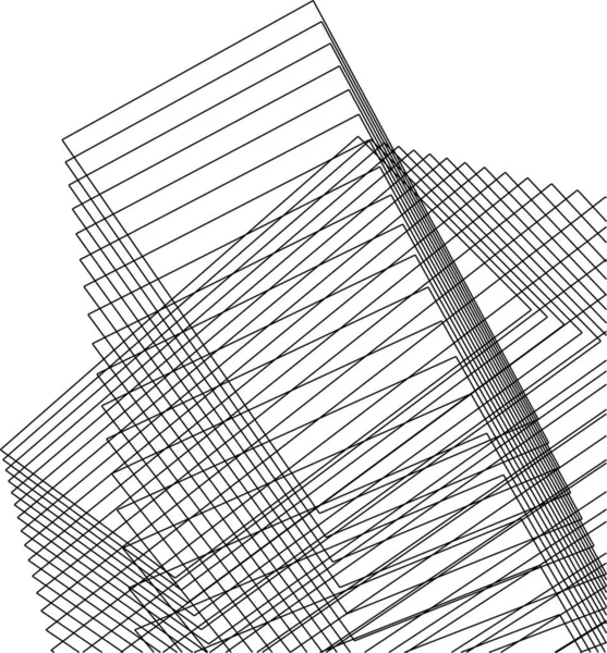 Linee Disegno Astratte Nel Concetto Arte Architettonica Forme Geometriche Minime — Vettoriale Stock