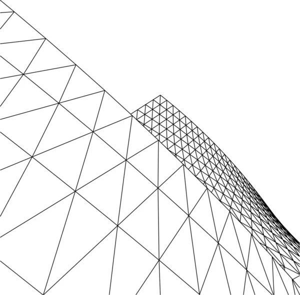 Abstracte Tekenlijnen Architectonisch Kunstconcept Minimale Geometrische Vormen — Stockvector