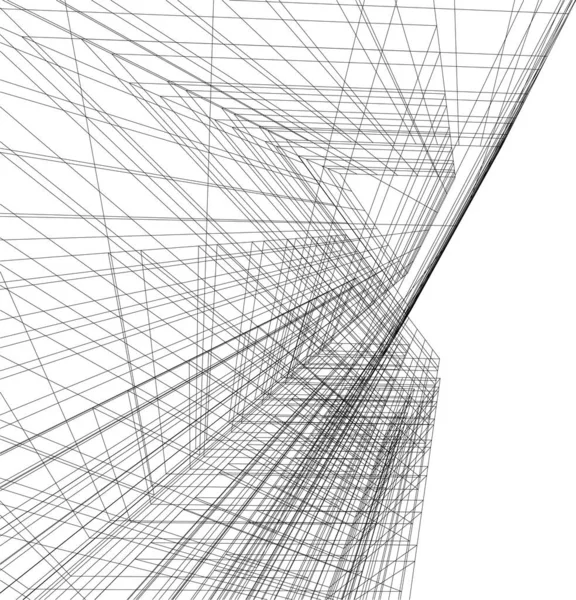 Abstrakte Zeichnungslinien Architektonischen Kunstkonzept Minimale Geometrische Formen — Stockvektor