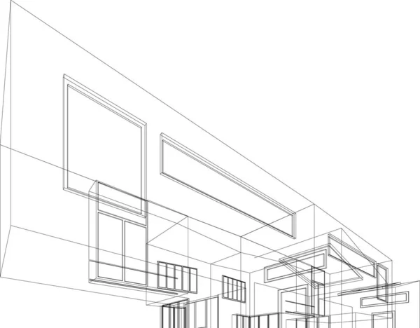 建築芸術の概念における抽象的な線や最小限の幾何学的形状 — ストックベクタ