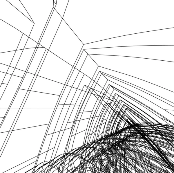 Абстрактные Чертежи Архитектурном Искусстве Минимальные Геометрические Формы — стоковый вектор