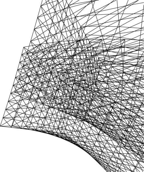 Abstrakta Teckningslinjer Arkitektonisk Konst Koncept Minimala Geometriska Former — Stock vektor