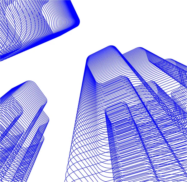 Linhas Abstratas Desenho Conceito Arte Arquitetônica Formas Geométricas Mínimas — Vetor de Stock