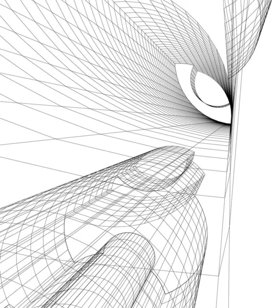 Linee Disegno Astratte Nel Concetto Arte Architettonica Forme Geometriche Minime — Vettoriale Stock