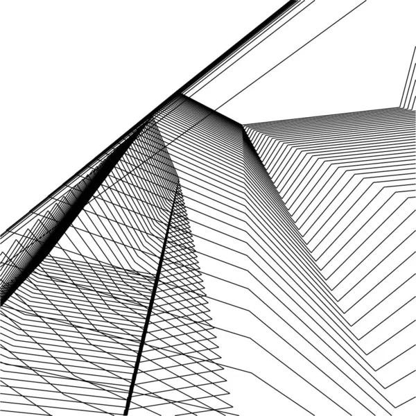 Líneas Abstractas Dibujo Concepto Arte Arquitectónico Formas Geométricas Mínimas — Archivo Imágenes Vectoriales