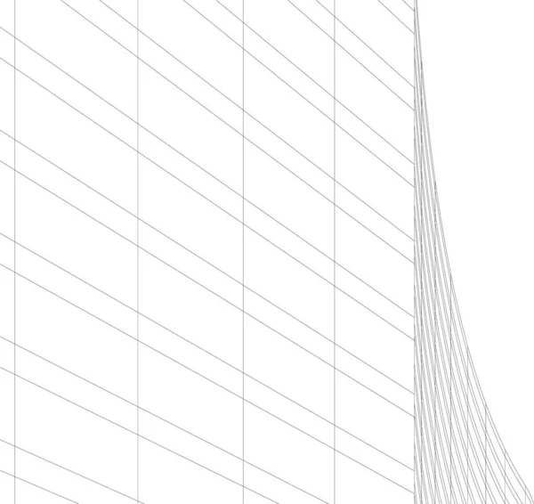 最小限の幾何学的形状建築線 — ストックベクタ