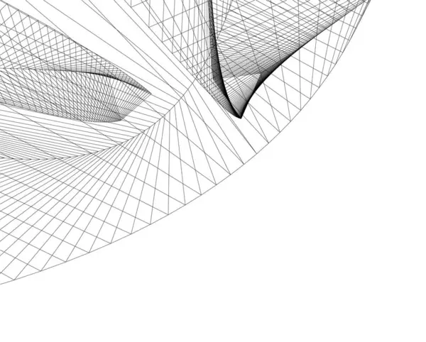 Mimari Sanat Konseptinde Soyut Çizgiler Minimum Geometrik Şekiller — Stok Vektör