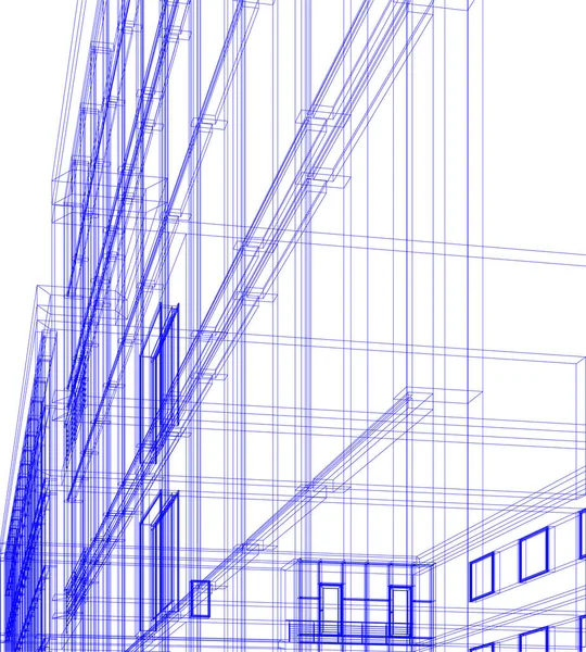 Abstraktní Kreslicí Čáry Architektonickém Pojetí Minimální Geometrické Tvary — Stockový vektor