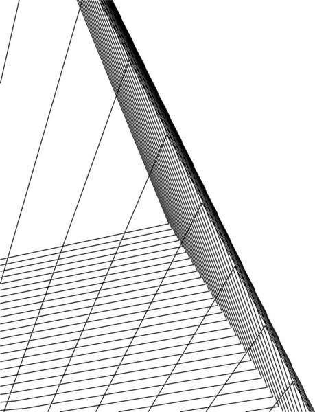 最小限の幾何学的形状建築線 — ストックベクタ