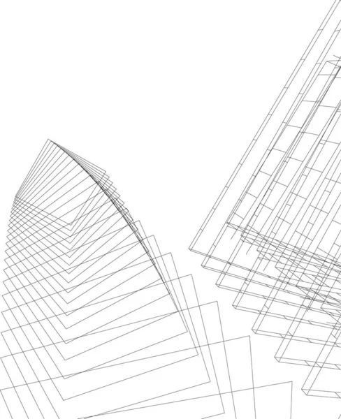 Abstrakcyjne Linie Rysunku Koncepcji Sztuki Architektonicznej Minimalne Kształty Geometryczne — Wektor stockowy