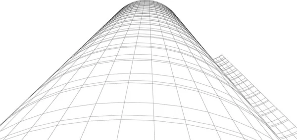 Linhas Abstratas Desenho Conceito Arte Arquitetônica Formas Geométricas Mínimas — Vetor de Stock