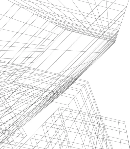 Lignes Dessin Abstraites Dans Concept Art Architectural Formes Géométriques Minimales — Image vectorielle