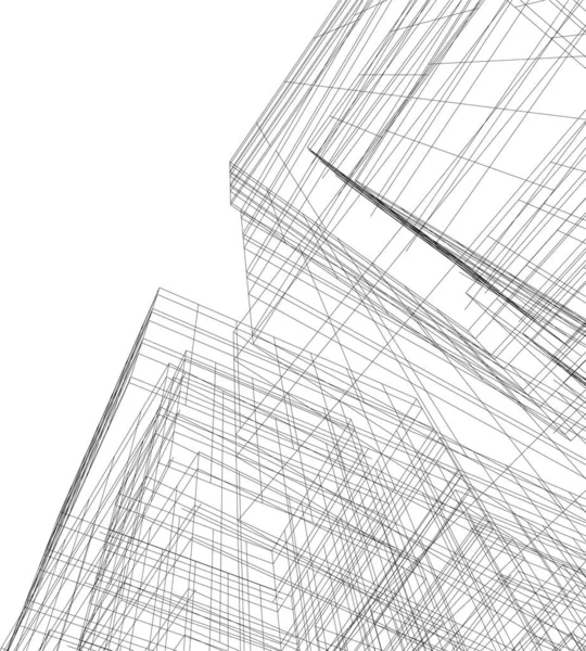 Lignes Dessin Abstraites Dans Concept Art Architectural Formes Géométriques Minimales — Image vectorielle