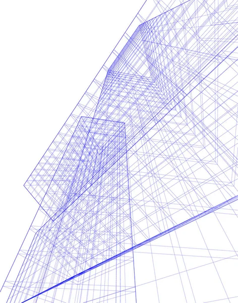 Abstraktní Kreslicí Čáry Architektonickém Pojetí Minimální Geometrické Tvary — Stockový vektor