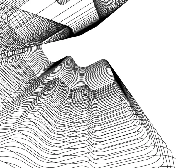 Líneas Abstractas Dibujo Concepto Arte Arquitectónico Formas Geométricas Mínimas — Archivo Imágenes Vectoriales