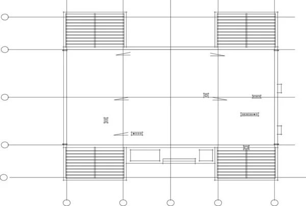 Abstraktní Kreslicí Čáry Architektonickém Pojetí Minimální Geometrické Tvary — Stockový vektor