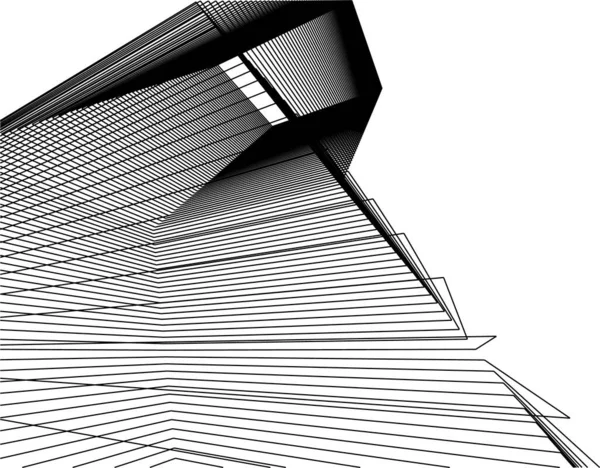 Minimale Geometrische Vormen Architectonische Lijnen — Stockvector