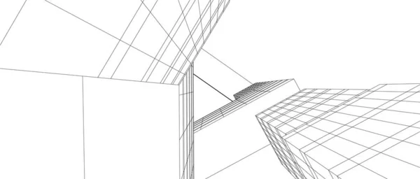 Linhas Abstratas Desenho Conceito Arte Arquitetônica Formas Geométricas Mínimas —  Vetores de Stock