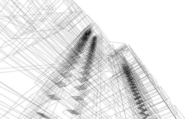 Lignes Dessin Abstraites Dans Concept Art Architectural Formes Géométriques Minimales — Image vectorielle