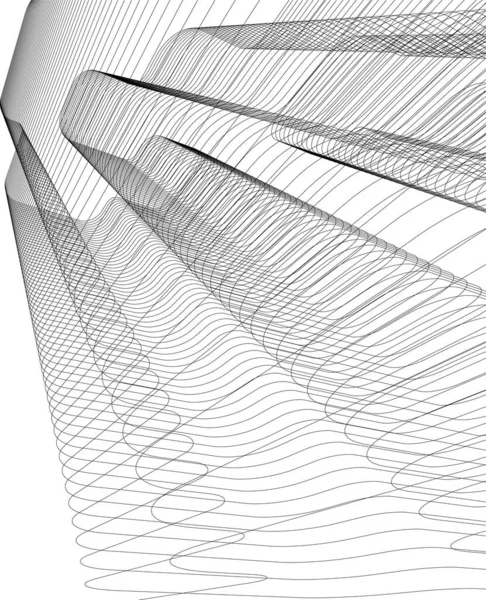 Líneas Abstractas Dibujo Concepto Arte Arquitectónico Formas Geométricas Mínimas — Archivo Imágenes Vectoriales