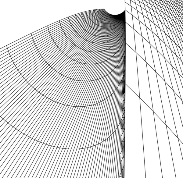 Abstracte Tekenlijnen Architectonisch Kunstconcept Minimale Geometrische Vormen — Stockvector