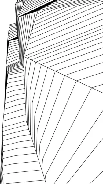 Líneas Abstractas Dibujo Concepto Arte Arquitectónico Formas Geométricas Mínimas — Archivo Imágenes Vectoriales