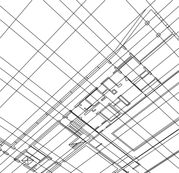 Formas Geométricas Mínimas Líneas Arquitectónicas — Vector de stock