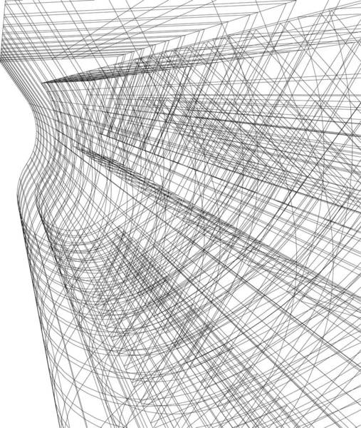 Abstrakte Zeichnungslinien Architektonischen Kunstkonzept Minimale Geometrische Formen — Stockvektor