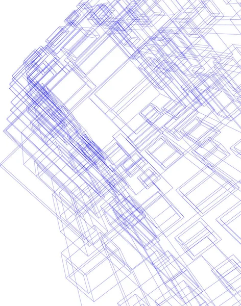 Elvont Rajzvonalak Építészeti Képzőművészetben Minimális Geometriai Formák — Stock Vector