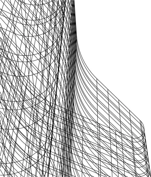 Abstrakcyjne Linie Rysunku Koncepcji Sztuki Architektonicznej Minimalne Kształty Geometryczne — Wektor stockowy