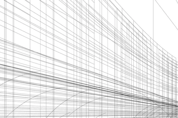 Abstrakta Teckningslinjer Arkitektonisk Konst Koncept Minimala Geometriska Former — Stock vektor