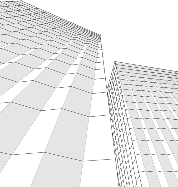 Abstrakcyjne Linie Rysunku Koncepcji Sztuki Architektonicznej Minimalne Kształty Geometryczne — Wektor stockowy