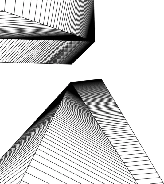 Abstracte Tekenlijnen Architectonisch Kunstconcept Minimale Geometrische Vormen — Stockvector