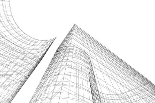 建築芸術の概念における抽象的な線や最小限の幾何学的形状 — ストックベクタ