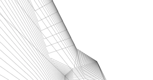 Abstrakcyjne Linie Rysunku Koncepcji Sztuki Architektonicznej Minimalne Kształty Geometryczne — Wektor stockowy