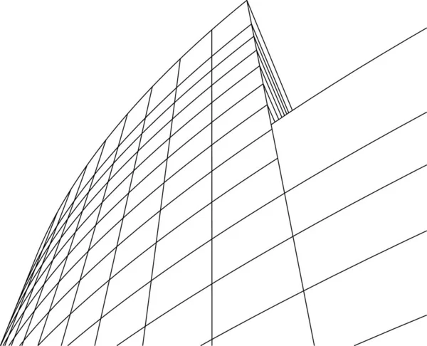 Lignes Dessin Abstraites Dans Concept Art Architectural Formes Géométriques Minimales — Image vectorielle