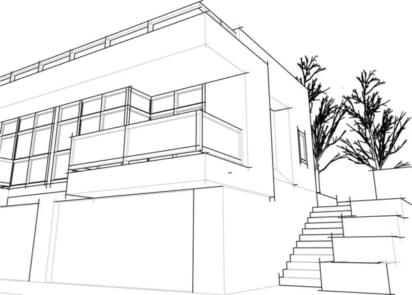 Arquitetura Edifício Ilustração Fundo —  Vetores de Stock