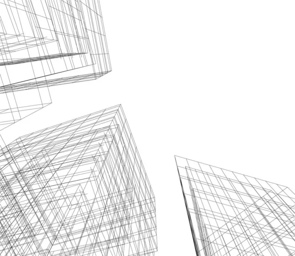 Linhas Abstratas Desenho Conceito Arte Arquitetônica Formas Geométricas Mínimas — Vetor de Stock