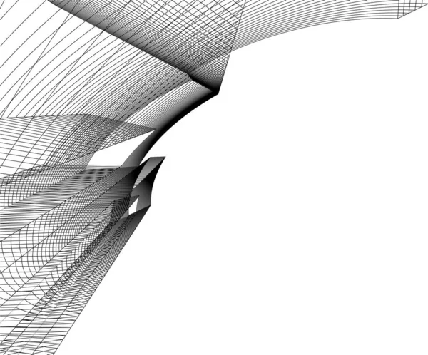 Linhas Abstratas Desenho Conceito Arte Arquitetônica Formas Geométricas Mínimas —  Vetores de Stock