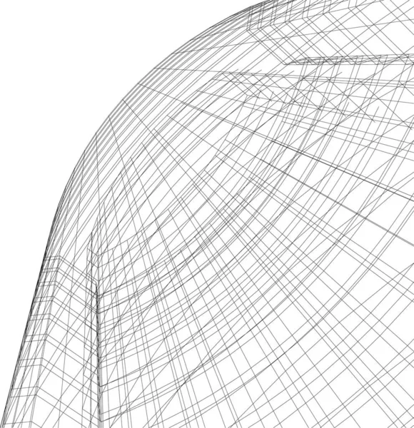 Linhas Abstratas Desenho Conceito Arte Arquitetônica Formas Geométricas Mínimas — Vetor de Stock