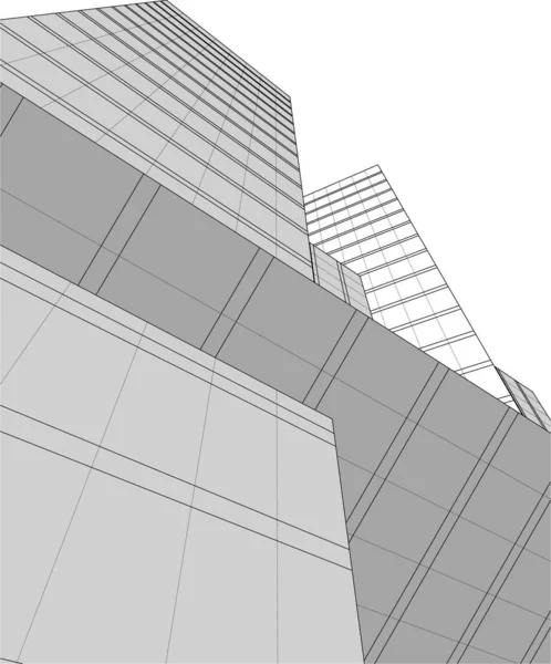 Lignes Dessin Abstraites Dans Concept Art Architectural Formes Géométriques Minimales — Image vectorielle