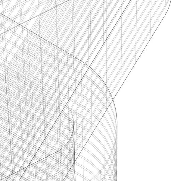 Linhas Abstratas Desenho Conceito Arte Arquitetônica Formas Geométricas Mínimas — Vetor de Stock