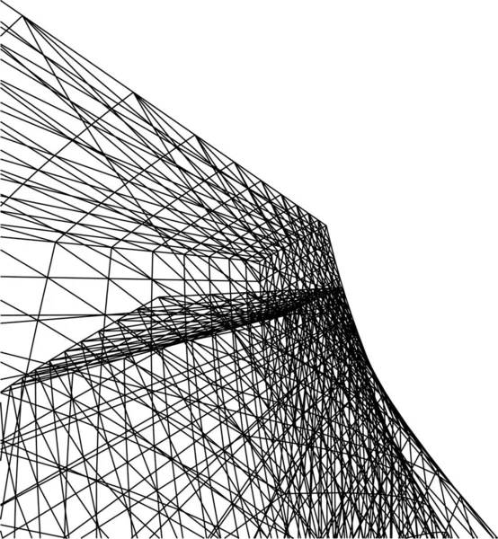 Linhas Abstratas Desenho Conceito Arte Arquitetônica Formas Geométricas Mínimas — Vetor de Stock