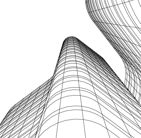 Linhas Abstratas Desenho Conceito Arte Arquitetônica Formas Geométricas Mínimas —  Vetores de Stock