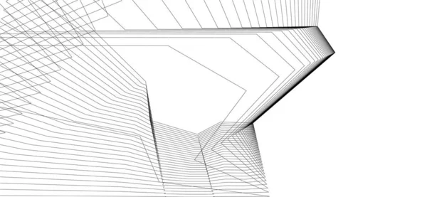 Linhas Abstratas Desenho Conceito Arte Arquitetônica Formas Geométricas Mínimas —  Vetores de Stock