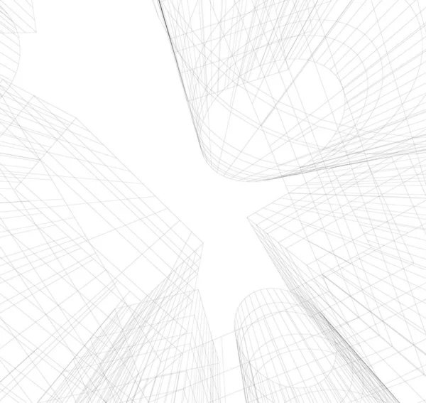 Lignes Dessin Abstraites Dans Concept Art Architectural Formes Géométriques Minimales — Image vectorielle